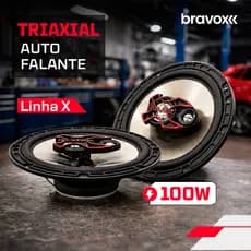 Bravox B3x60 X 6 Preto/prata Triaxial Auto Falante 6