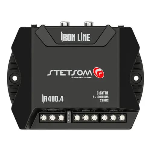 Stetsom Modulo Amplificador 400x4 400w Digital 4k Bass Boost 14db Em 45hz Iron Line 2 Ohms Stereo Entrada Rca