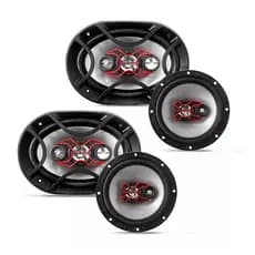Alto Falante Bravox Kit Facil 6 + Triaxial Quadriaxial 6x9 Cor Preto