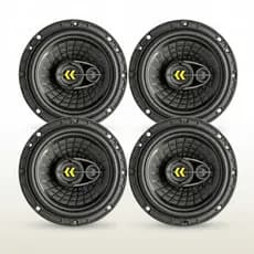 Kit 4 Alto Falante Bravox Revo 6 Pol Triaxial 140w Auto Preto