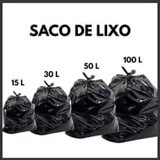Saco de Lixo 100 Unidades Reforçado Tamanhos Variados Resistente Para Escritório