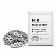 Kit Conjunto de Arruelas Lisa Zincada M6 ao M14 Metrica Kit 100 Unidades Aco
