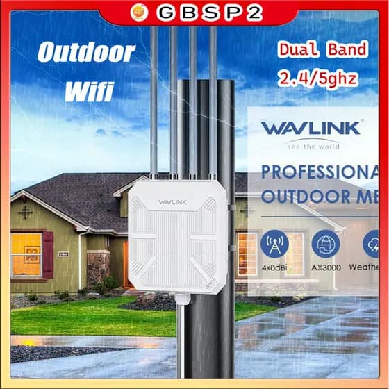 Wavlink Roteador Outdoor Wifi 6 Ax3000 Dual Band 2.4/5ghz Access point Repetidor Mesh Wi-Fi system Amplificador De Sinal