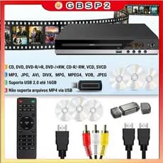 DVD Player Full HD 1080P Portátil Para TV HDMI Entrada De Microfone Karaoke All Region Free Bivolt
