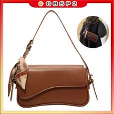 Bolsa Feminina Estilo Baguete Com Alças Regulável de Ombro Elegante Com Lenço De Cetim Pronta Entrega