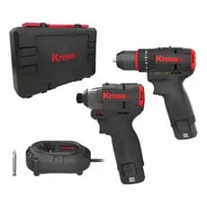 Kit Parafusadeira e Chave de Impacto Brushless Kress 12V 2 Baterias