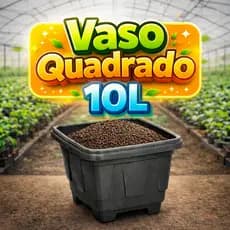 Vaso Quadrado 10L Preto Plástico Reforçado Jardim Plantas Flores Horta Cachepô Resistente