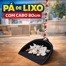 Pá de Lixo com Cabo 80cm Material Plástico Resistente Multiuso Para Casa Comércio Escritório