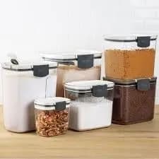 Kit 4 Potes Herméticos de Plástico Otimizar o espaço para Alimentos e Vasilhas vedação hermética
