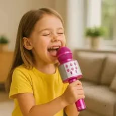 Brinquedo de Microfone Karaokê Musicas Aparelho de Som Cantores Bluetooth Divertido