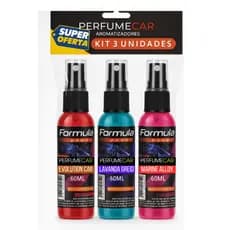 Aromatizante Spray Perfume Car  Kit  3 Unidades Essências: Marina Aloy | Carro Novo | Lavanda Gleid
