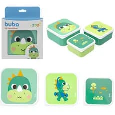 Kit 3 Potinhos Buba Zoo Potes Infantil Freezer Microondas