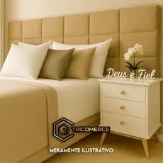 Cama Queen Cabeceira Estofada Modulada Com Laterais 14 Placas para Cama Box Queen Moderna