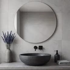 Espelho Redondo 50cm Vidro Lapidado Alta Qualidade Decorativo Para Quarto Sala Banheiro