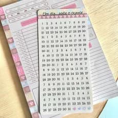 Miolo de Caderno A5 - Planner Diário Não Datado com Cartela de Adesivo Dias - Tamanho 21x14.8 Agenda