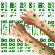 Adesivos de Tatuagem da Copa do Mundo 2026 Brasil, Adesivos Temáticos de Futebol para Decoração Facial em Festas de Cele