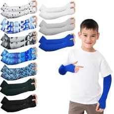 Mangas de braço infantis, adequadas tanto para meninos quanto para meninas, proteção UV e solar, mangas de compressão es