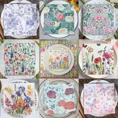 [100 Estilos] 20 folhas/pacote de guardanapos com padrão clássico de porcelana azul e branca para decoração de festas