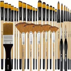 Conjunto de 32 pincéis, adequado para pintura artística, pintura acrílica, pintura a óleo e pintura em tela.
