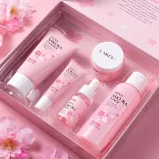 Caixa de presente de creme facial conjunto de cinco peças hidratante flor de cerejeira essência hidratante Kou produtos