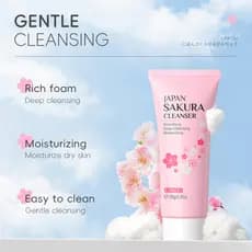 Limpador facial japonês facial hidratante flor de cerejeira 150g hidratante novo estilo limpeza Lai produtos de cuidados