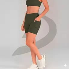 Short Suplex com Bolso Feminino Fitness Academia Corrida Treino Cores Variadas Moda Fitness