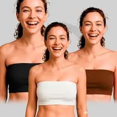 Kit 3 Tops Faixa Suplex Feminino Academia Treino Corrida Sem Bojo Com Forro Cores Variadas Fitness