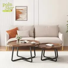 Mesa de centro de nogueira Home Mesa de Centro Minimalista 50/70cm