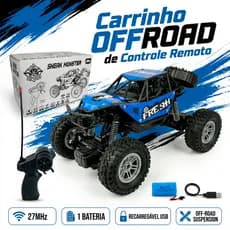 Carrinho Controle Remoto Recarregável 4x4 Off Road Recarregável USB 1:18 Brinquedo Infantil Menino