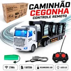 Caminhão Carrinho Controle Remoto Recarregável Led Carreta Brinquedos De Menino