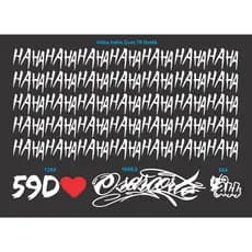 KIT 04 Adesivos  HAHA 59d Osascorte 244 grau para Moto para-lama capacete carro vidrooo