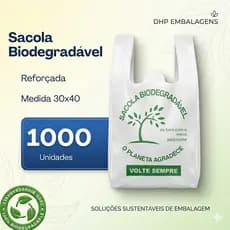 1000 Unidades Sacola Biodegradável Tipo Mercado – “Volte Sempre” 30x40