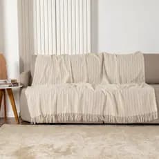 Manta Decorativa Doha 100% Algodão Com Franjas Cama Sofá 1,70x2,40m Variadas Cores