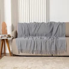 Manta Decorativa Doha Sofá 100% Algodão Com Franjas 1,70x2,40m Cama Sofá Variadas Cores