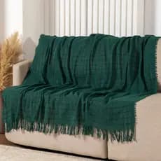 Manta Decorativa Para Sofá 100% Algodão Com Franjas 1,40x1,70m Sala Cama Confortável