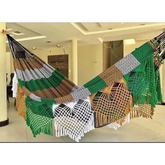 Rede De Descanso Dormir 4,5 Metros Grande Resistente Toda Reforçada Até 350kg Gigante Bucho De Boi