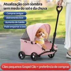 Carrinho Dobrável p/ Cães e Gatos 🐾 Portátil, Leve e Confortável