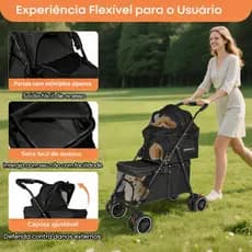 Carrinho Passeio Pet Cães Gatos Grande Porte Até 30kg Pc204