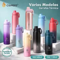 CIVAGO Garrafa Térmica 560ml-1180ml Inox com Alça Quente & Frio Com Isolamento Térmico De Grande Capacidade BPA Free