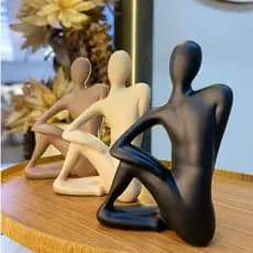 Escultura Decorativa Abstrato Cerâmica Arte Moderna Acetinada, Sala Escritório decoração lançamento