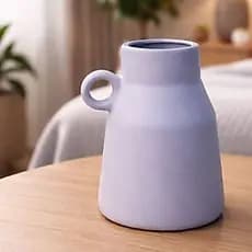Vaso Em Cerâmica Pequeno Com Alça Decorativo - Vaso Garrafa Minimalista