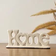 Enfeite Decorativo Cerâmica Palavra "HOME" - Para Sala, Quarto, Escritorio, Aparadores