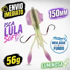 Isca Artificial Lula 15cm 56g Soft Meia Agua Fundo Robalo Pesca Tucunaré Anchova Garoupa