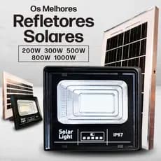 Refletor Luminária Placa Solar LED Linha Sor Pro 200W 300W 500W 800W 1000W Holofote Luz Branco Frio