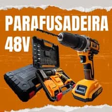 Furadeira e Parafusadeira de Impacto 48v 2 Baterias Elétrica 10mm Mandril Broca Potente Resistente