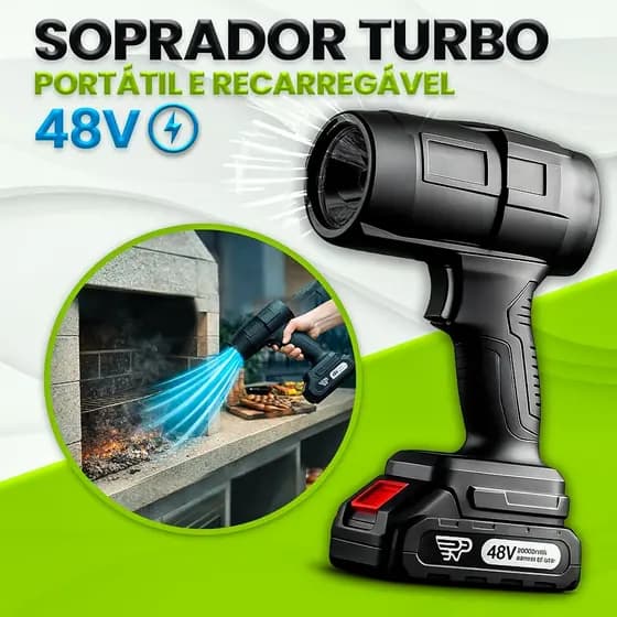 Soprador de Ar Folhas 48V Bateria Secador Elétrico Pó Resíduos Pistola Ventilador Potente