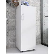 Armário Multiuso 1 Porta com 3 Prateleiras Branco Organizador Prático e Versátil