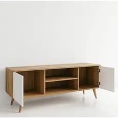 Rack 120cm com 2 Portas e Nichos para Sala Estar Moderno