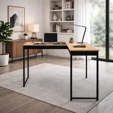 Mesa em L para Home Office Moderna Escrivaninha de Canto Espaçosa