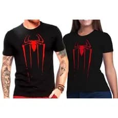 kit casal Camiseta Camisa aranha Spiderman promoção 100% Algodão Envio mesmo dia